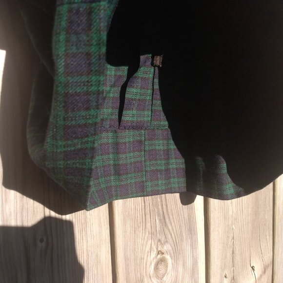Vintage Baby Dress Dark Blue Green Plaid Toddler Christmas Old Fashioned - Picture 9 of 16